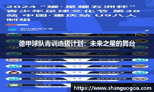 德甲球队青训选拔计划：未来之星的舞台